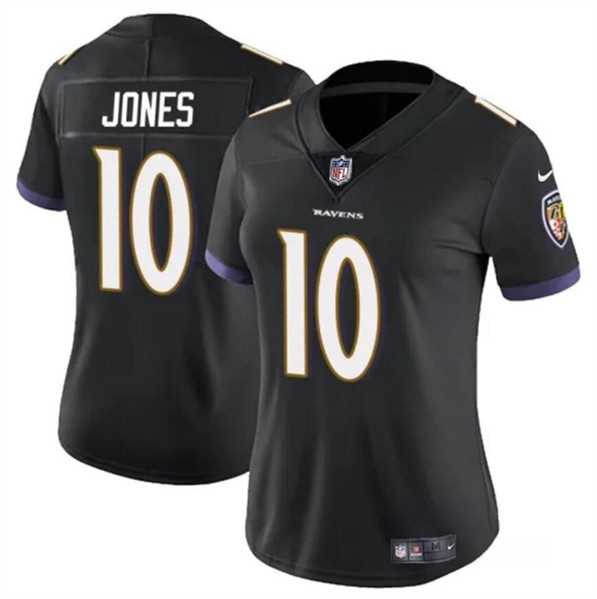 Womens Baltimore Ravens #10 Emory Jones Black Vapor Jersey Dzhi